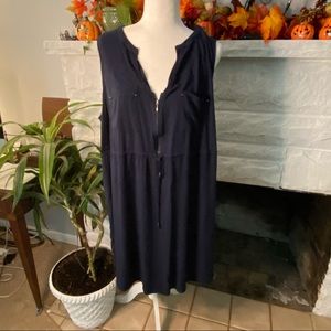 Torrid 4X navy blue tie waist dress.